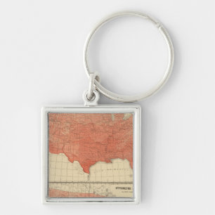 Llavero Temperatura anual media, boceto hipsométrico