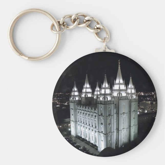 Llavero Templo de Salt Lake City LDS por la noche. (Frente)