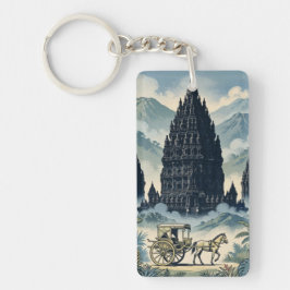 Llavero Templo hindú Prambanan vintage Java Indonesia