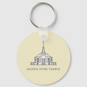 Llavero Templo Ogden Utah. cadena de claves