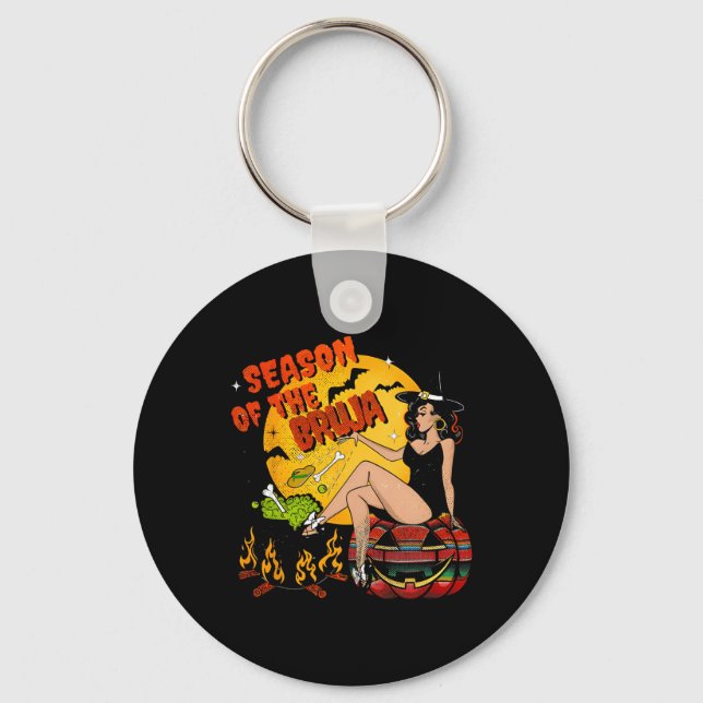 Llavero Temporada De Bruja Halloween (Anverso)