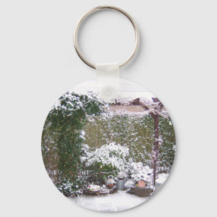 Llavero Temporada de navidades, Nieve en el jardín