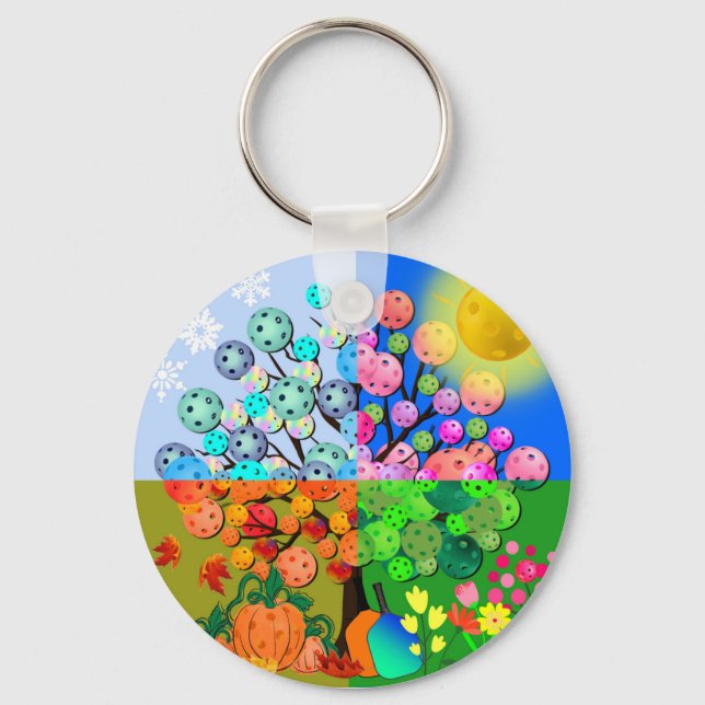 Llavero Temporada de Pickleball Siempre Invierno Primavera (Anverso)