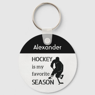 Llavero Temporada favorita de hockey sobre hielo blanco ne