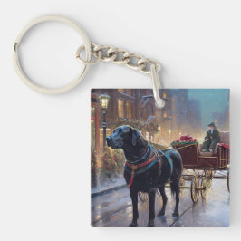 Llavero Temporada festiva de Navidades de Labrador Negro