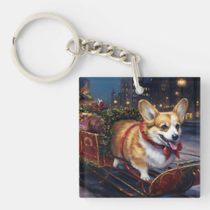 Llavero Temporada Navideña Festiva de Corgi