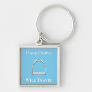 Llavero "Ten Horse Will Travel" Stirrup Iron Blue