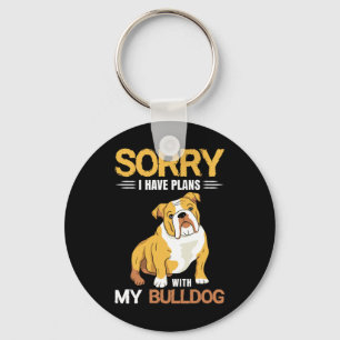 Llavero Tener planes con mi Bulldog - Bulldog en inglés