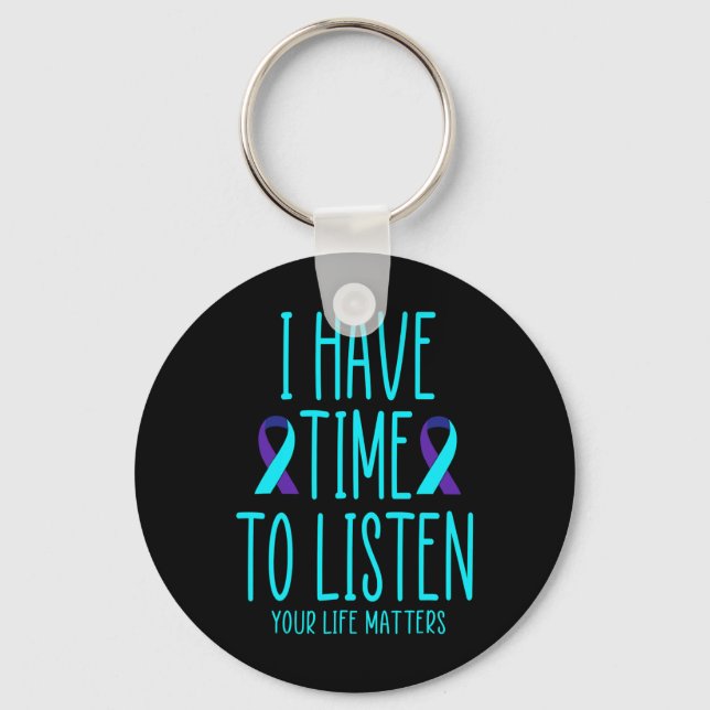 Llavero Tener Tiempo Para Escuchar Conciencia Sobre El Sui (Anverso)