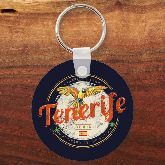 Llavero Tenerife y Parrot Islas Canarias España Vintage (Anverso)