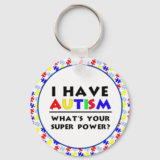 Llavero Tengo Autismo. ¿Cuál es tu superpoder? (Anverso)