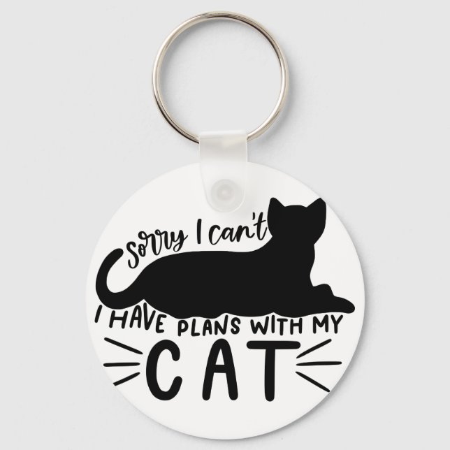 Llavero Tengo planes con mi gato (Anverso)