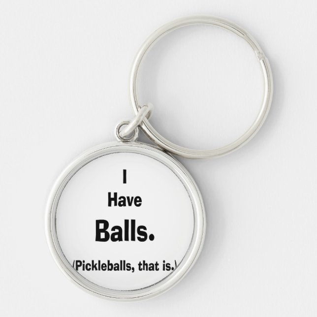 Llavero tengo texto negro de los pickleballs de las bolas (Frente)