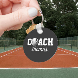 Llavero Tenis Coach Nombre personalizado Tipografía person
