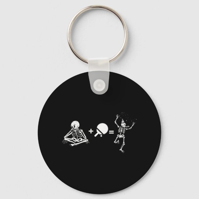 Llavero Tenis de mesa divertida con esqueleto y ping pong (Anverso)