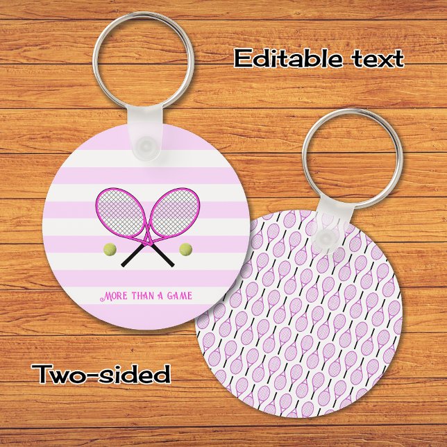 Llavero Tenis de rayas rosadas personalizadas (Subido por el creador)