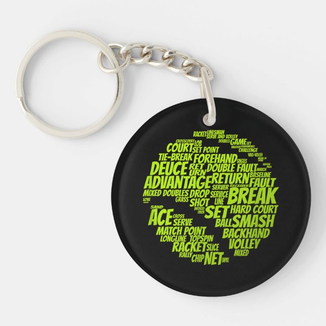 Llavero Tenis Jugador De Tenis Jugando A La Pelota De Teni (Frente)