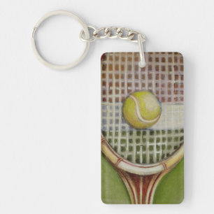 Llavero Tenis Racket con bolas en pista