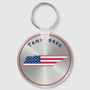 Llavero Tennessee Patriotic American Flag Map