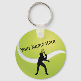 Llavero Tennis Ball and Male Player Silhouette