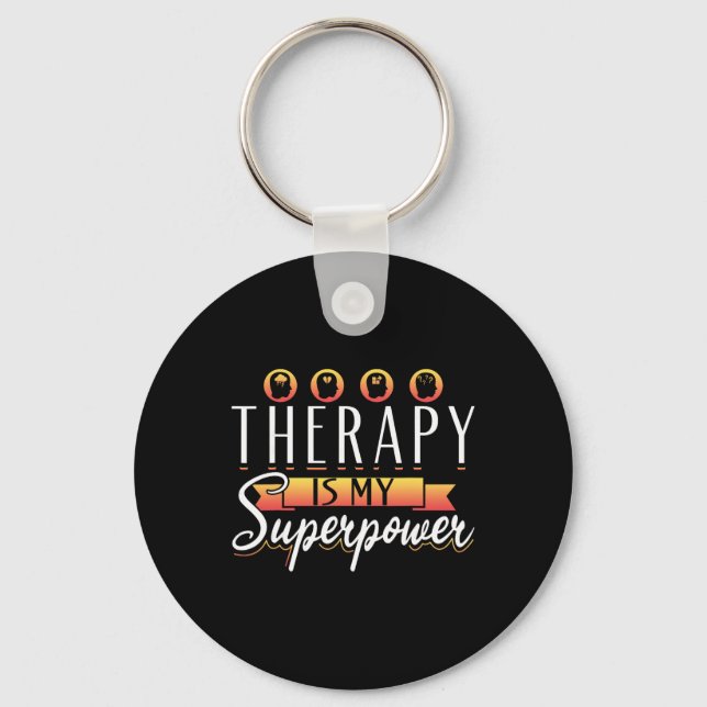 Llavero Terapia de Apoyo Terapia Es Mi Superpoder (Anverso)