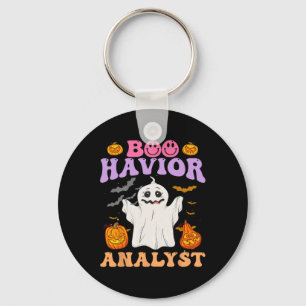 Llavero Terapia Retro Aba Bcba Halloween Ghost Boo Havio