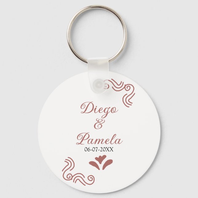 Llavero Terracota pareja de bodas rústicos negros de Españ (Anverso)