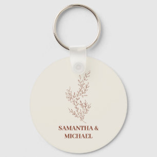 Llavero Terracotta Ivory Beige Ivy Flower Tiny Boda