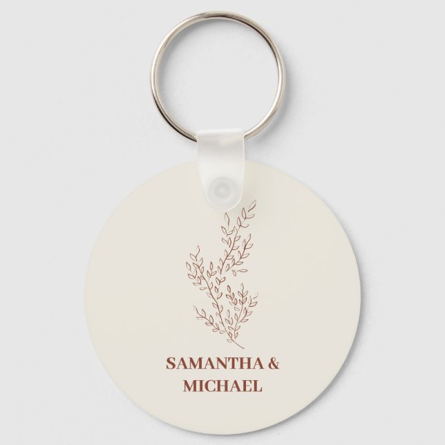 Llavero Terracotta Ivory Beige Ivy Flower Tiny Boda (Anverso)