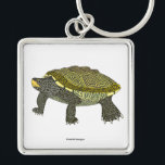 Llavero Terrapin (white) - Square Premium Keychain<br><div class="desc">Presenting a captivating digital illustration of a Diamondback Terrapin,  featuring its distinctive yellow and black striped shell. Created with Procreate,  this piece celebrates the beauty of wildlife.

Drawn for: M</div>