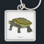 Llavero Terrapin (white) - Square Premium Keychain<br><div class="desc">Presenting a captivating digital illustration of a Diamondback Terrapin,  featuring its distinctive yellow and black striped shell. Created with Procreate,  this piece celebrates the beauty of wildlife.

Drawn for: M</div>