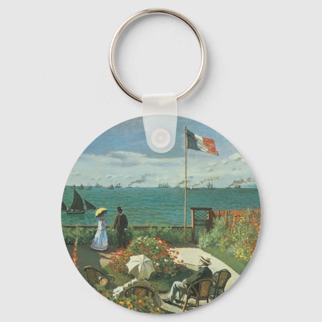 Llavero Terraza junto al mar por Claude Monet (Anverso)