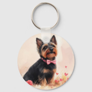 Llavero Terrier Australiano con Rosas - Día de San Valentí