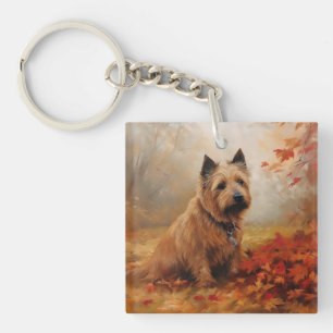Llavero Terrier Australiano en Otoño Hojas Caídas Inspiran