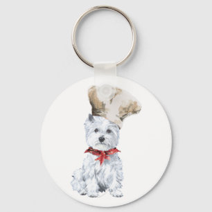 Llavero Terrier Blanco de las Highlands Occidentales Chef