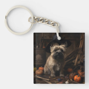 Llavero Terrier Cairn Calabazas Halloween Espeluznante
