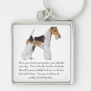 Llavero Terrier de pelo liso Fox Memoria / Dedicación MACH