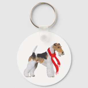 Llavero Terrier de zorro alambre con bufanda