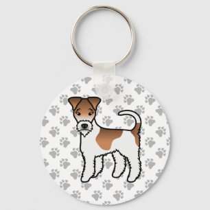 Llavero Terrier de zorro de alambre blanco y bronceado, pe