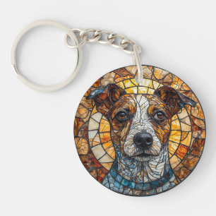 Llavero Terrier Jack Russell Mosaico Colorido