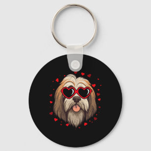 Llavero Terrier Tibetano Día de San Valentín Corazón Amant