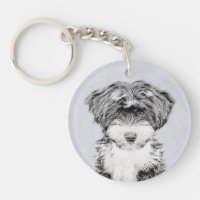 Terrier tibetano que pinta - arte original lindo
