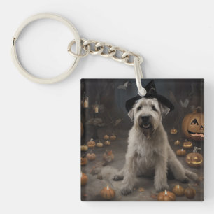 Llavero Terrier Trigo Calabazas Halloween Espeluznante