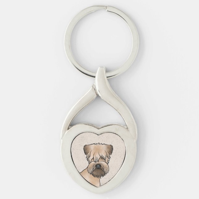 Llavero Terrier Wheaten de Pelaje Suave Perro de Dibujos A (Anverso)