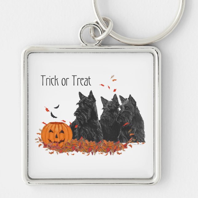 Llavero Terriers Escoceses Halloween (Frente)