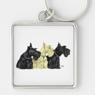 Llavero Terriers Escoceses Negros y Trigo