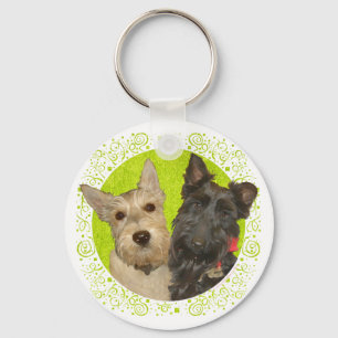 Llavero Terriers Escoceses Trigos y Negros