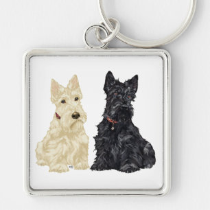 Llavero Terriers Escoceses Trigosos y Negros