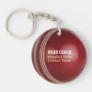 Llavero Test Match Red Cricket Ball con texto Personalizad