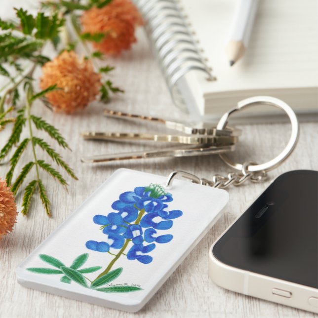 Llavero Texas Bluebonnet Inspirador Keychain (Frente Derecha)